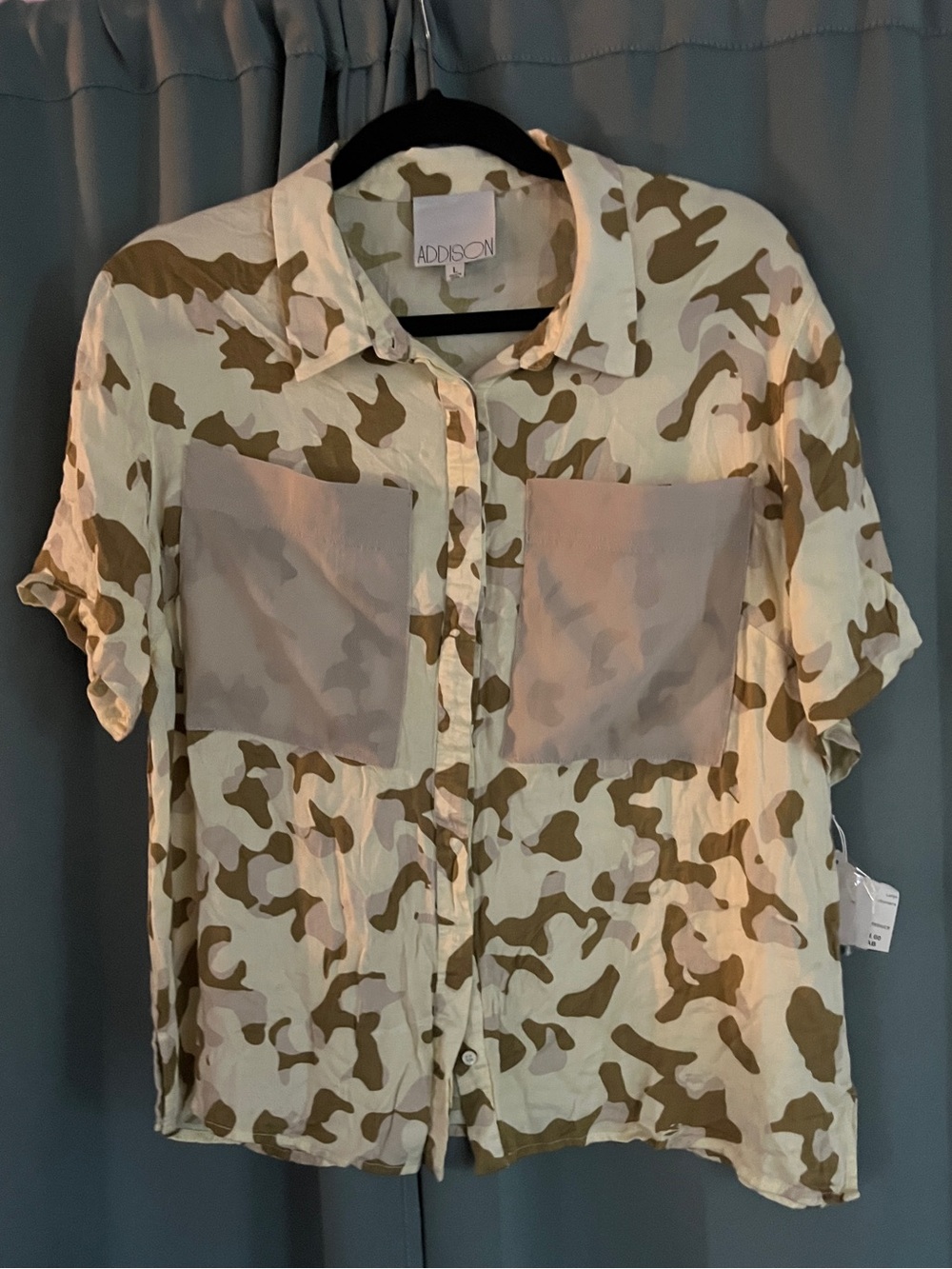 Addison Summer Camo Button Front Flowy top